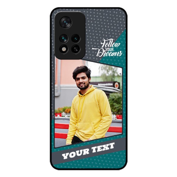 Xiaomi 11I 5G Personalized Glass Phone Case - Background Pattern Design with Quote Xiaomi 11I 5G Personalized Glass Phone Case - Background Pattern Design with Quote