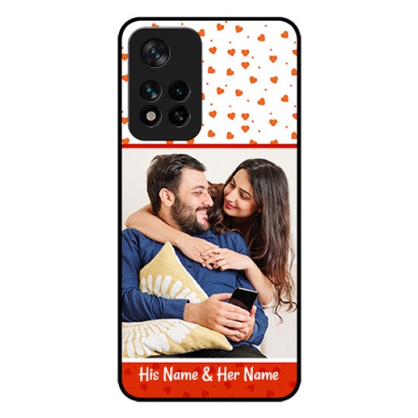 Xiaomi 11I Hypercharge 5G Custom Glass Phone Case - Orange Love Symbol Design