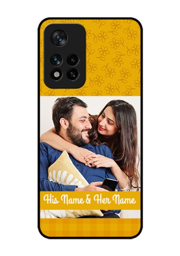 Xiaomi 11I Hypercharge 5G Custom Glass Mobile Case - Yellow Floral Design
