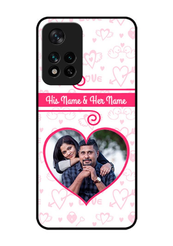 Xiaomi 11I Hypercharge 5G Personalized Glass Phone Case - Heart Shape Love Design