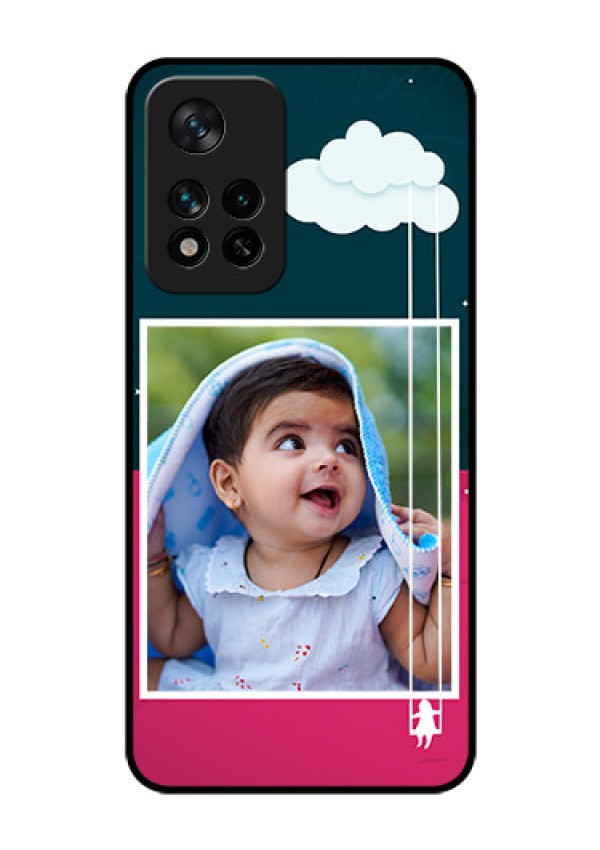 Xiaomi 11I Hypercharge 5G Custom Glass Phone Case - Cute Girl with Cloud Design