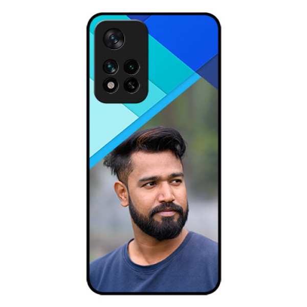 Xiaomi 11I Hypercharge 5G Custom Glass Phone Case - Blue Pattern Design Xiaomi 11I Hypercharge 5G Custom Glass Phone Case - Blue Pattern Design