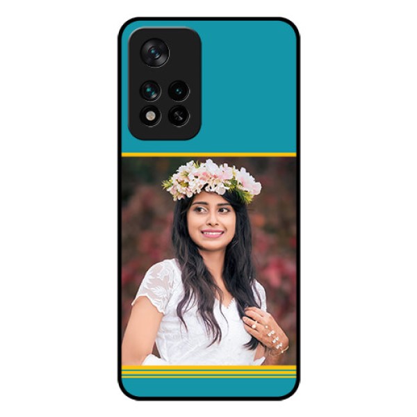 Xiaomi 11I Hypercharge 5G Custom Glass Phone Case - Yellow & Blue Design