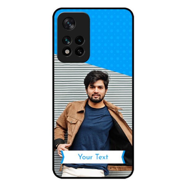 Xiaomi 11I Hypercharge 5G Photo Printing on Glass Case - Simple Blue Color Design Xiaomi 11I Hypercharge 5G Photo Printing on Glass Case - Simple Blue Color Design