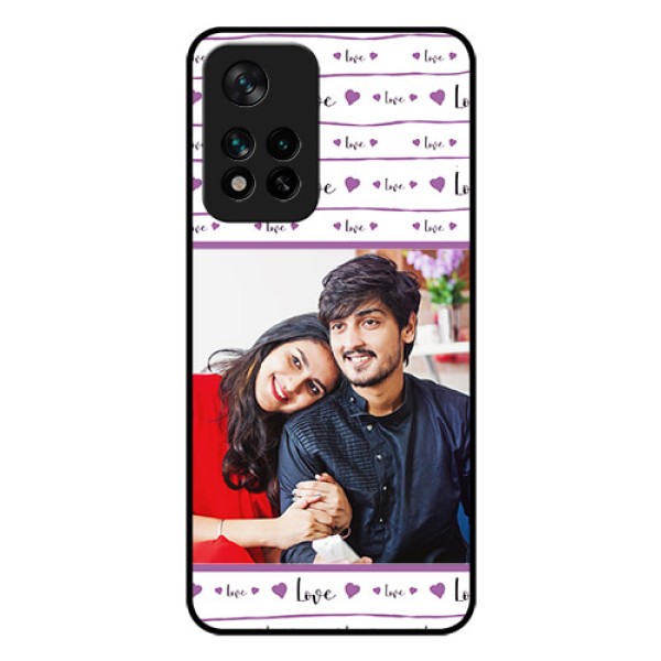 Xiaomi 11I Hypercharge 5G Custom Glass Mobile Case - Couples Heart Design