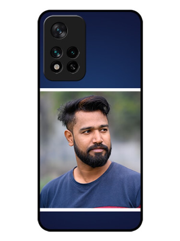 Custom Xiaomi 11I Hypercharge 5G Personalized Glass Phone Case - Simple Royal Blue Design