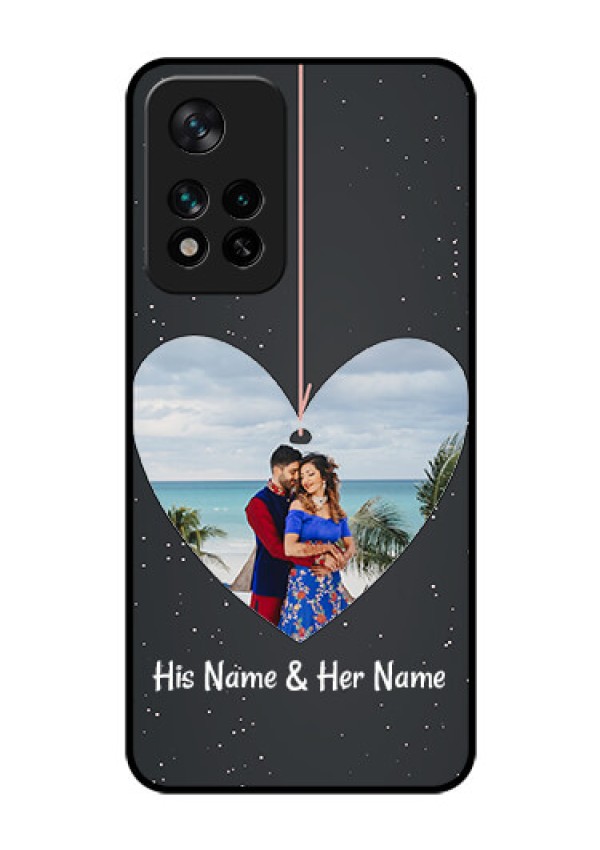 Xiaomi 11I Hypercharge 5G Custom Glass Phone Case - Hanging Heart Design