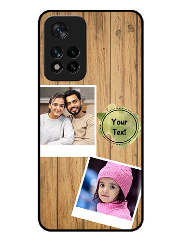 Custom Xiaomi 11I Hypercharge 5G Custom Glass Phone Case - Wooden Texture Design