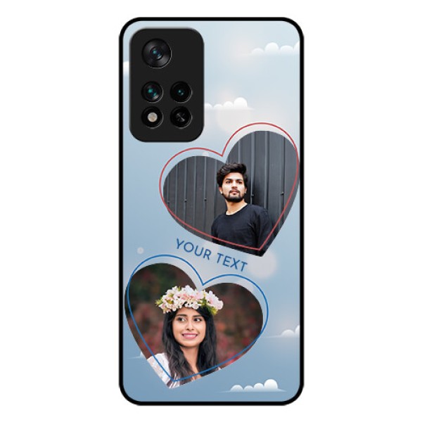 Xiaomi 11I Hypercharge 5G Custom Glass Mobile Case - Blue Color Couple Design