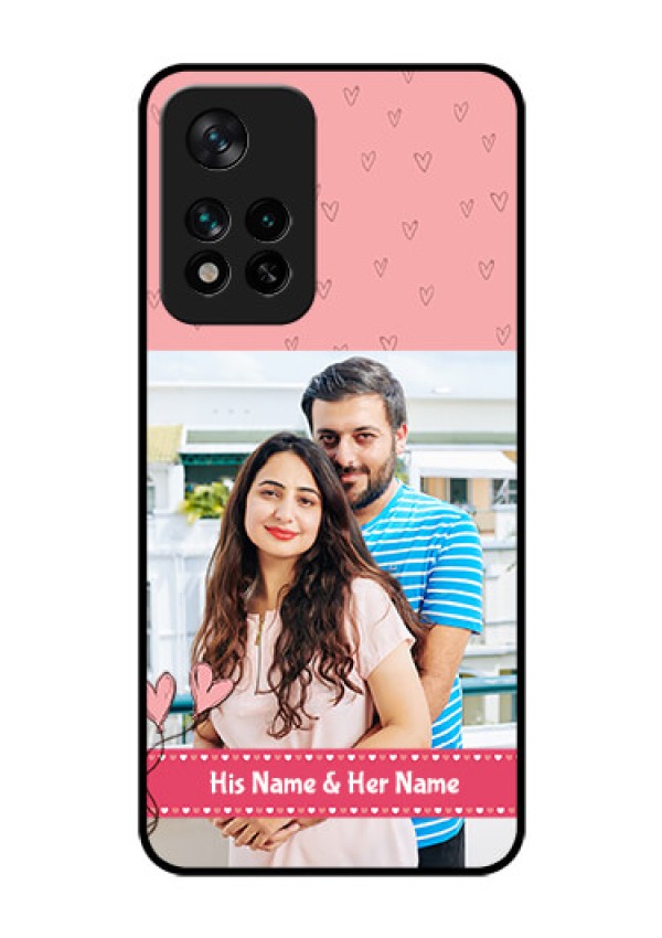 Xiaomi 11I Hypercharge 5G Personalized Glass Phone Case - Love Design Peach Color