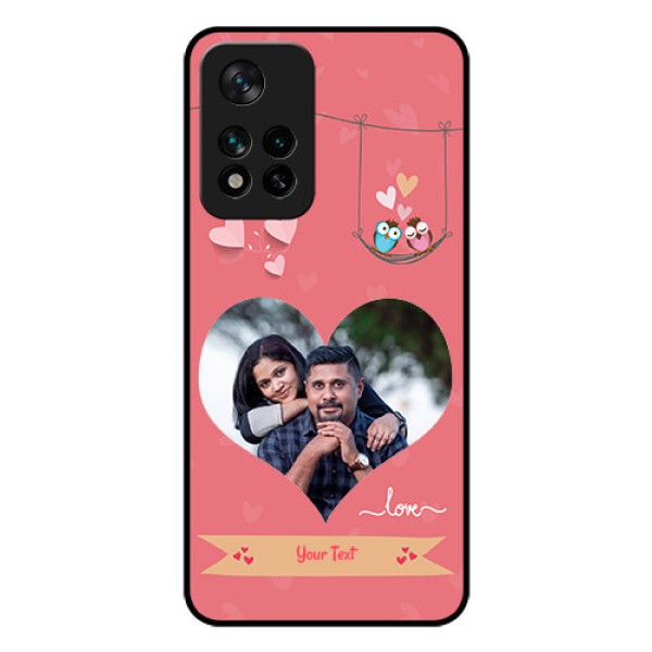 Xiaomi 11I Hypercharge 5G Personalized Glass Phone Case - Peach Color Love Design Xiaomi 11I Hypercharge 5G Personalized Glass Phone Case - Peach Color Love Design