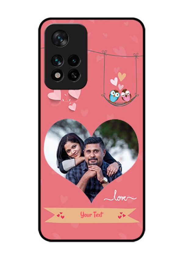 Xiaomi 11I Hypercharge 5G Personalized Glass Phone Case - Peach Color Love Design