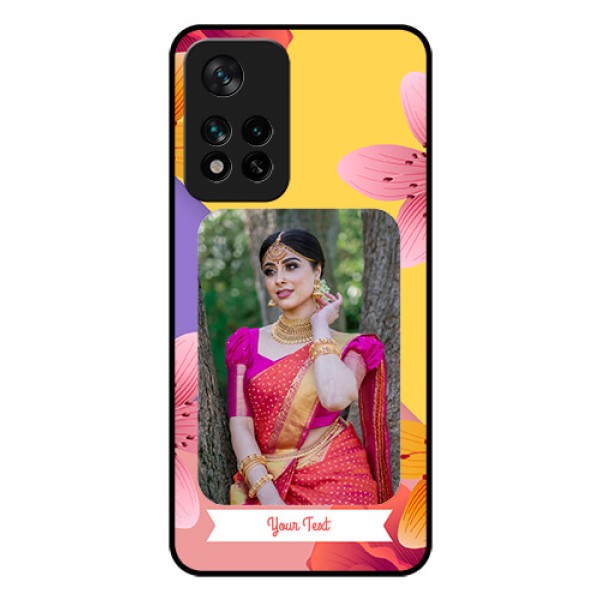 Xiaomi 11I Hypercharge 5G Custom Glass Mobile Case - 3 Image With Vintage Floral Design Xiaomi 11I Hypercharge 5G Custom Glass Mobile Case - 3 Image With Vintage Floral Design
