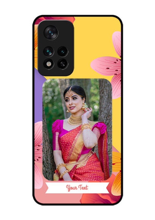 Xiaomi 11I Hypercharge 5G Custom Glass Mobile Case - 3 Image With Vintage Floral Design