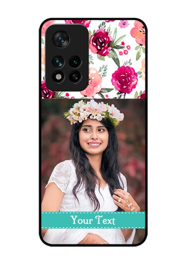 Xiaomi 11I Hypercharge 5G Custom Glass Phone Case - Watercolor Floral Design