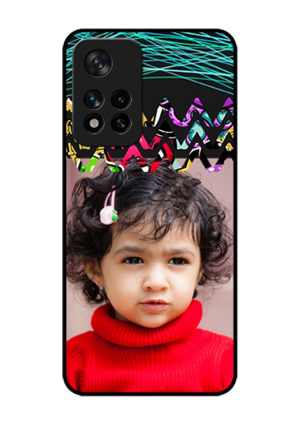 Xiaomi 11I Hypercharge 5G Personalized Glass Phone Case - Neon Abstract Design