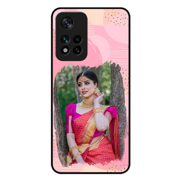 Xiaomi 11I Hypercharge 5G Personalized Glass Phone Case - Gold Glitter Splash Design