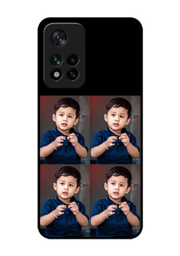 Xiaomi 11I Hypercharge 5G 4 Image Holder on Glass Mobile Cover