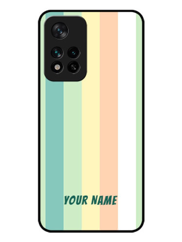 Custom Xiaomi 11I Hypercharge 5G Photo Printing on Glass Case - Multi-colour Stripes Design