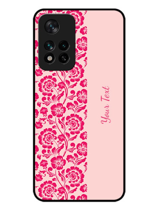 Custom Xiaomi 11I Hypercharge 5G Custom Glass Phone Case - Attractive Floral Pattern Design