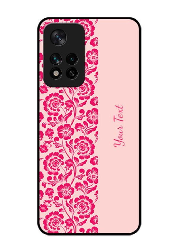 Xiaomi 11I Hypercharge 5G Custom Glass Phone Case - Attractive Floral Pattern Design