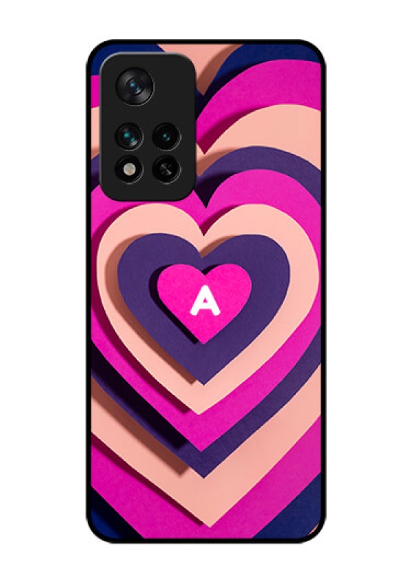 Xiaomi 11I Hypercharge 5G Custom Glass Mobile Case - Cute Heart Pattern Design