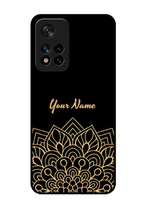 Xiaomi 11I Hypercharge 5G Custom Glass Phone Case - Golden mandala Design