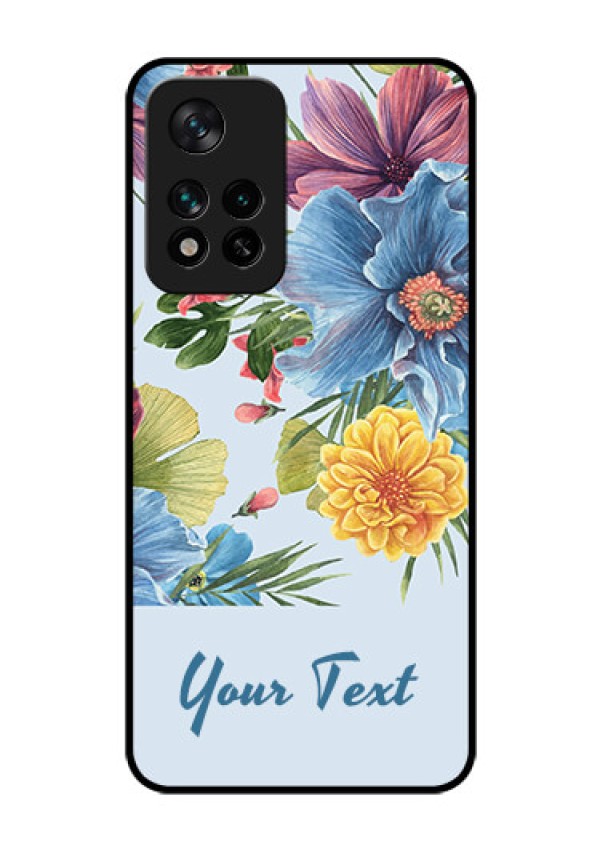 Xiaomi 11I Hypercharge 5G Custom Glass Mobile Case - Stunning Watercolored Flowers Painting Design
