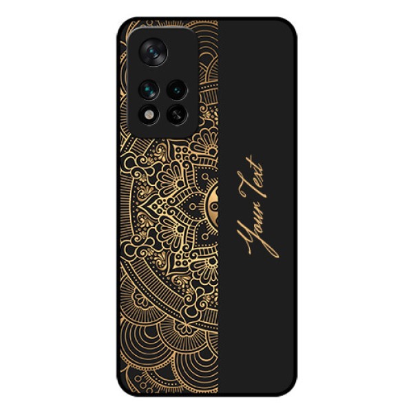 Xiaomi 11I Hypercharge 5G Photo Printing on Glass Case - Mandala art with custom text Design Xiaomi 11I Hypercharge 5G Photo Printing on Glass Case - Mandala art with custom text Design