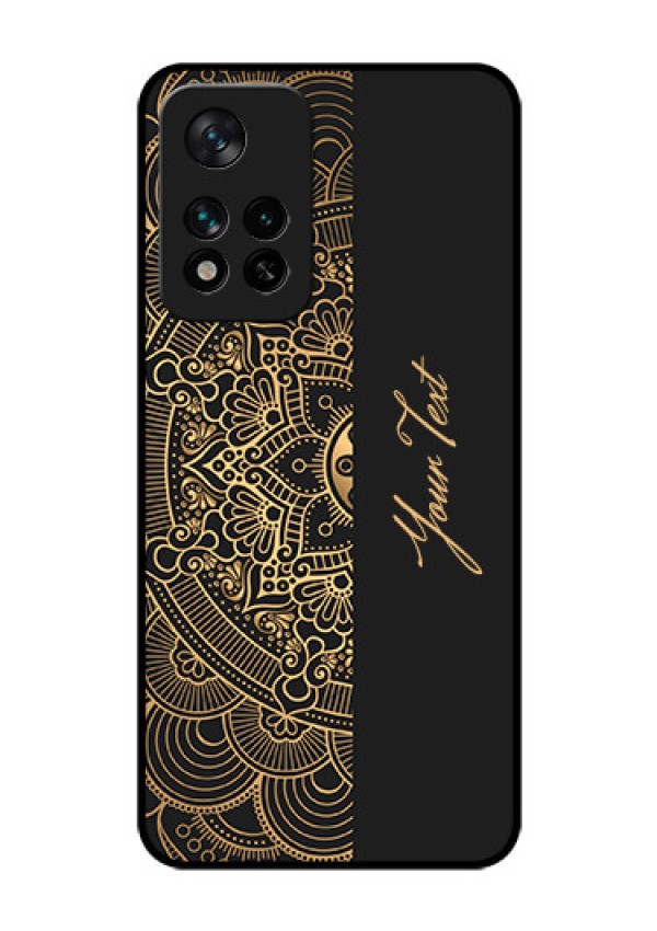 Xiaomi 11I Hypercharge 5G Photo Printing on Glass Case - Mandala art with custom text Design