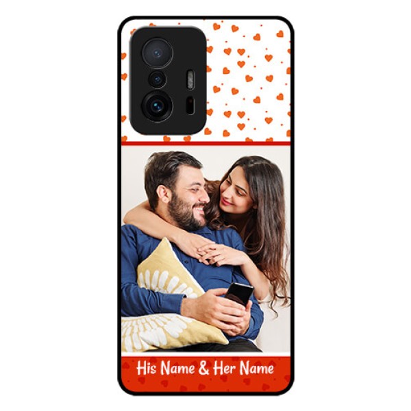 Xiaomi 11T Pro 5G Custom Glass Phone Case - Orange Love Symbol Design