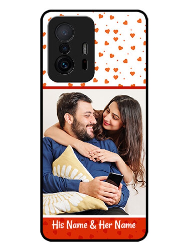 Custom Xiaomi 11T Pro 5G Custom Glass Phone Case - Orange Love Symbol Design