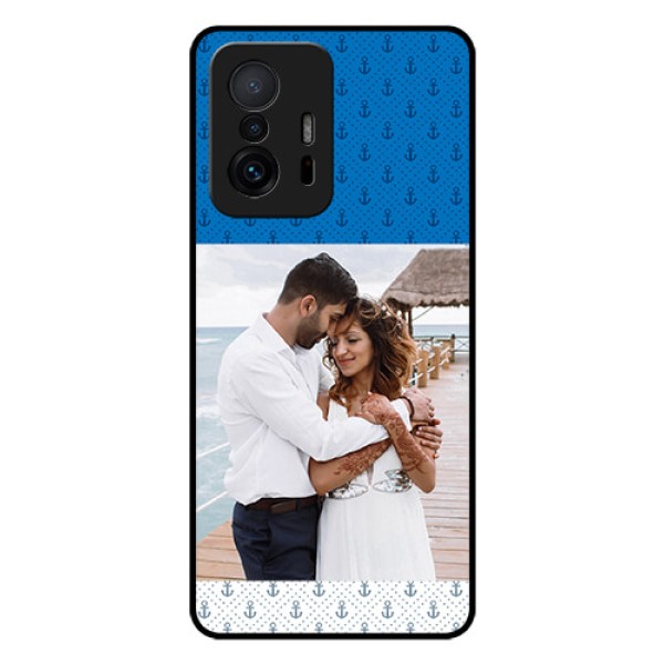 Xiaomi 11T Pro 5G Photo Printing on Glass Case - Blue Anchors Design