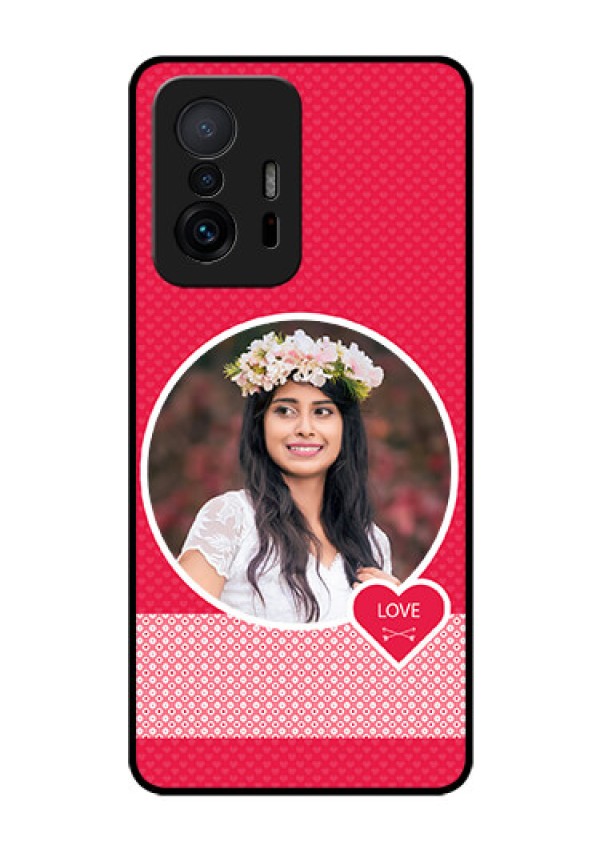 Xiaomi 11T Pro 5G Personalised Glass Phone Case - Pink Pattern Design