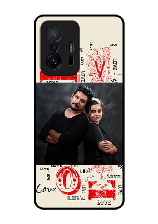 Xiaomi 11T Pro 5G Photo Printing on Glass Case - Trendy Love Design Case