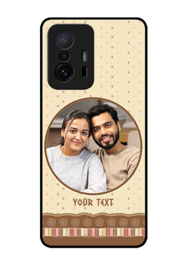 Xiaomi 11T Pro 5G Custom Glass Mobile Case - Brown Dotted Mobile Case Design