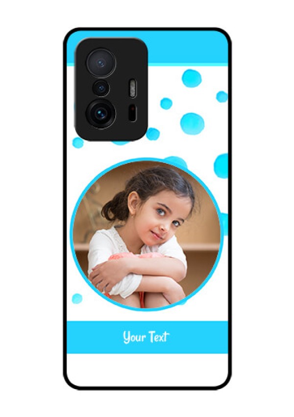 Xiaomi 11T Pro 5G Photo Printing on Glass Case - Blue Bubbles Pattern Design