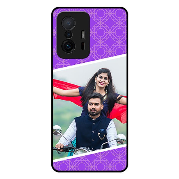 Xiaomi 11T Pro 5G Custom Glass Phone Case - Violet Pattern Design