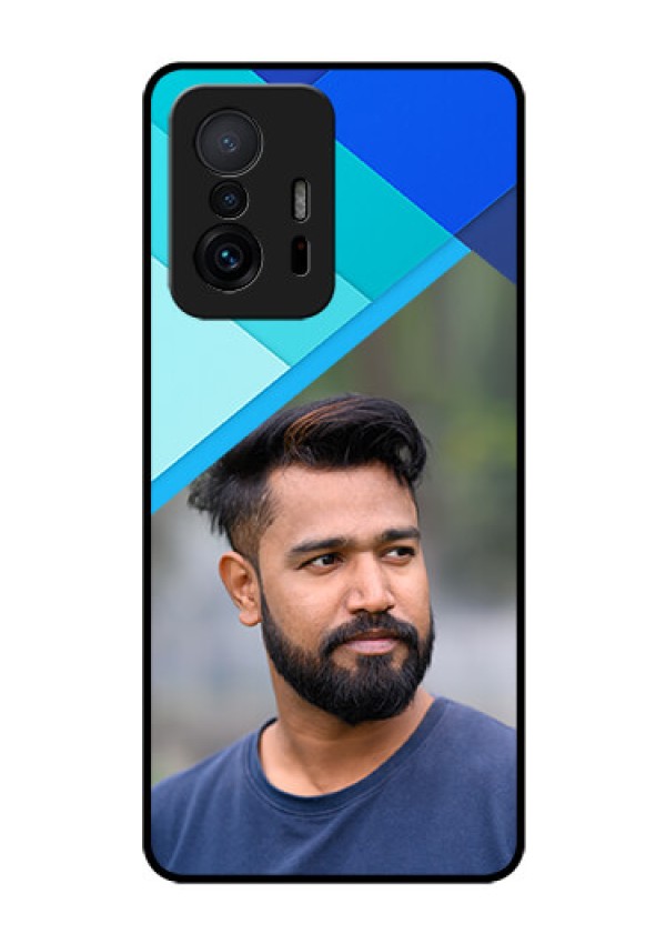 Xiaomi 11T Pro 5G Custom Glass Phone Case - Blue Pattern Design