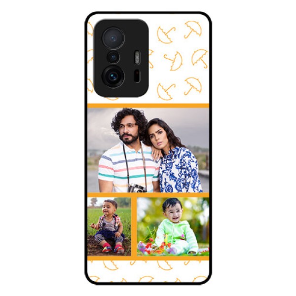 Xiaomi 11T Pro 5G Custom Glass Mobile Case - Yellow Pattern Design