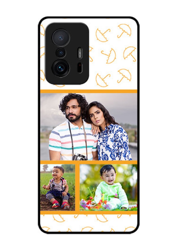Xiaomi 11T Pro 5G Custom Glass Mobile Case - Yellow Pattern Design
