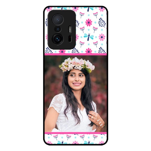 Xiaomi 11T Pro 5G Photo Printing on Glass Case - Colorful Flower Design