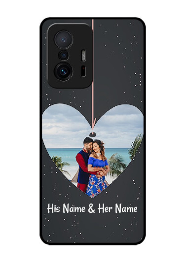Xiaomi 11T Pro 5G Custom Glass Phone Case - Hanging Heart Design