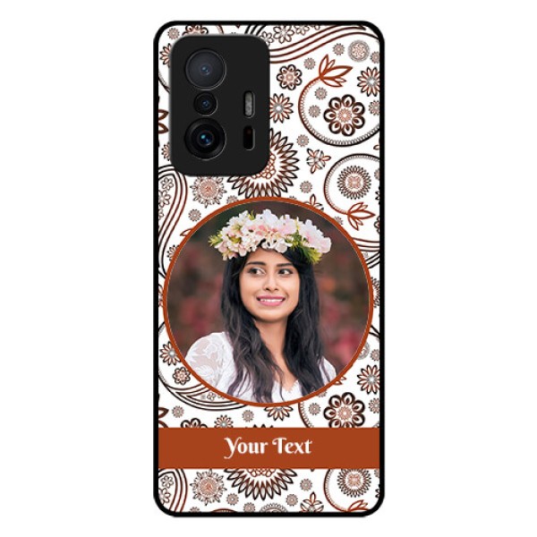 Xiaomi 11T Pro 5G Custom Glass Mobile Case - Abstract Flower Design Xiaomi 11T Pro 5G Custom Glass Mobile Case - Abstract Flower Design