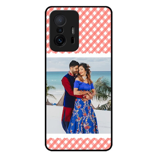 Xiaomi 11T Pro 5G Personalized Glass Phone Case - Pink Pattern Design