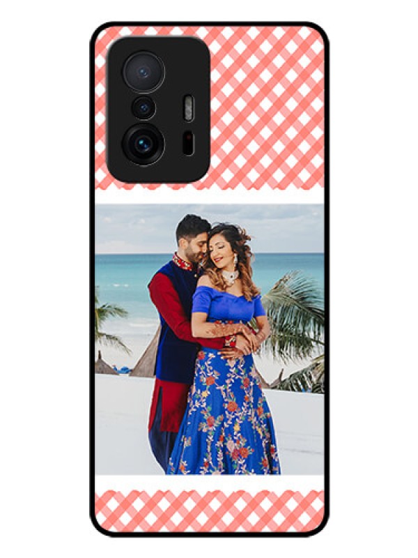 Custom Xiaomi 11T Pro 5G Personalized Glass Phone Case - Pink Pattern Design