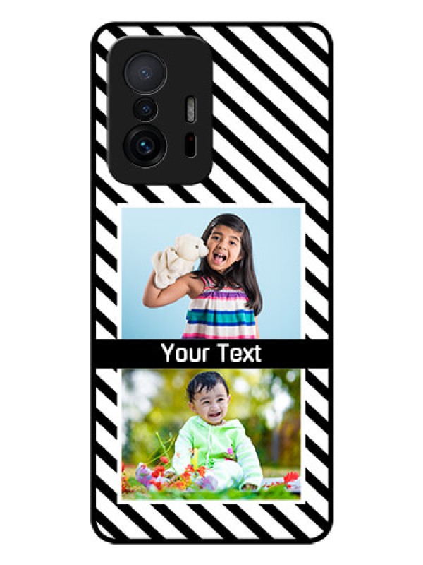 Custom Xiaomi 11T Pro 5G Photo Printing on Glass Case - Black And White Stripes Design