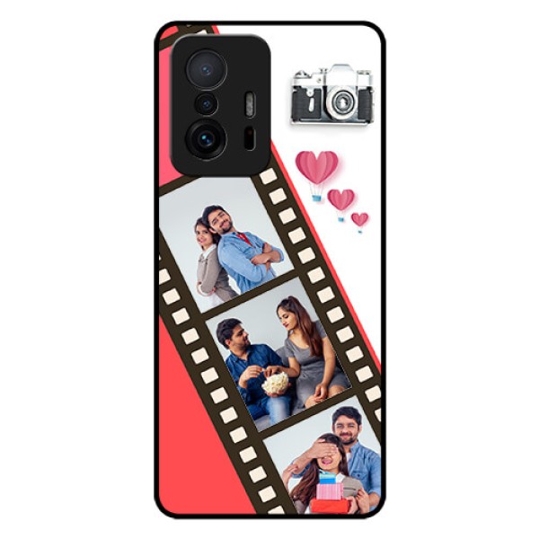 Xiaomi 11T Pro 5G Personalized Glass Phone Case - 3 Image Holder with Film Reel Xiaomi 11T Pro 5G Personalized Glass Phone Case - 3 Image Holder with Film Reel