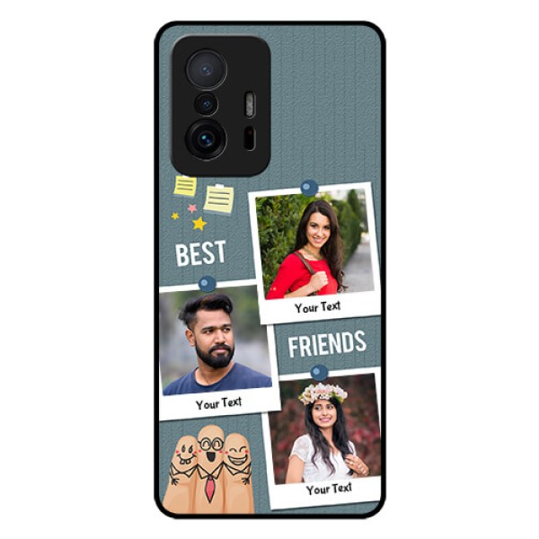 Xiaomi 11T Pro 5G Personalized Glass Phone Case - Sticky Frames and Friendship Design Xiaomi 11T Pro 5G Personalized Glass Phone Case - Sticky Frames and Friendship Design