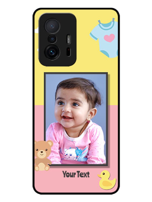 Custom Xiaomi 11T Pro 5G Photo Printing on Glass Case - Kids 2 Color Design
